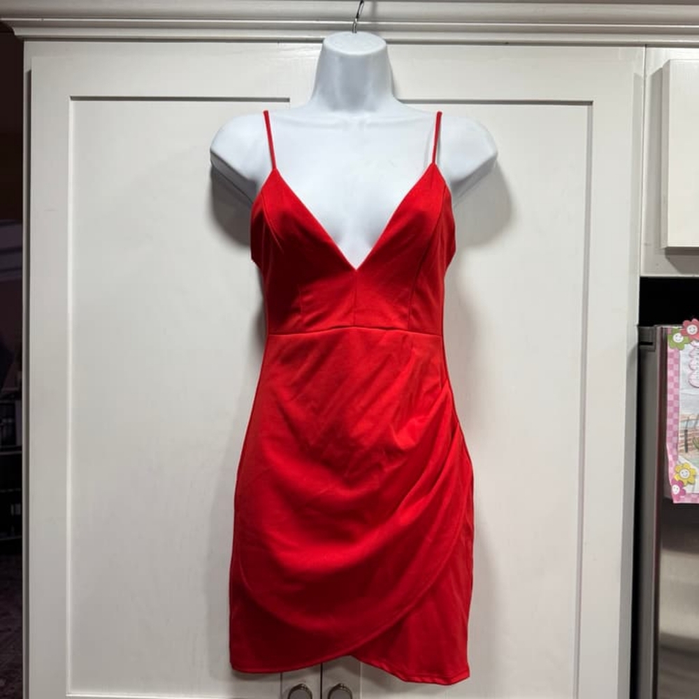 Red Lilyful Micro Mini Dress S Y2K 90s Club Whimsigoth Vampy Sexy Holiday